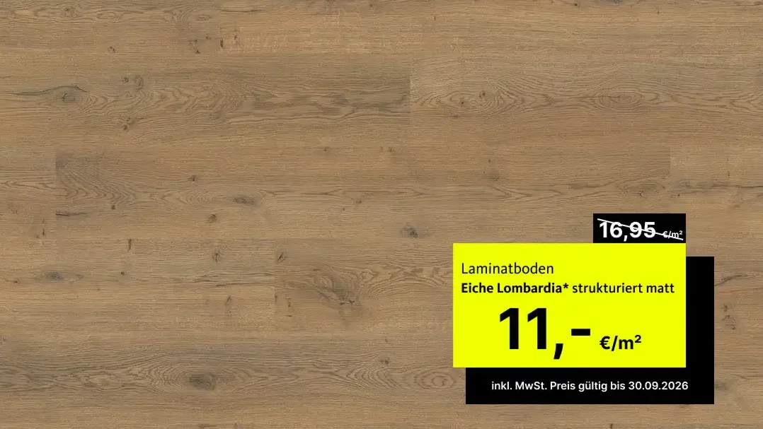 Laminatboden Eiche-Nachbildung - Dekor Lombardia, strukturiert matt